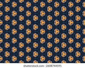 Seamless Fashion Shape Template Design Endless Perspective Textile Digital Texture Fabric Decoration Cloth Geometric Art Wallpaper Visual Symmetric Luxury Tile Background Interior Graphic Pattern.