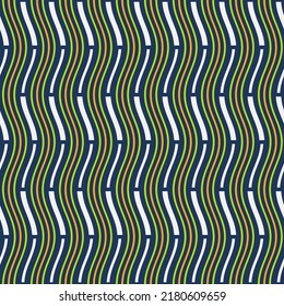 Seamless fashion striped vector pattern. Wavy lines, stripes. Color stripes. Color illustration.