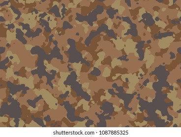 Seamless fashion subtle brown horizontal camouflage pattern vector