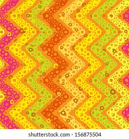 Seamless Fashion Vertical Chevron Pattern in Positive Warm Colors