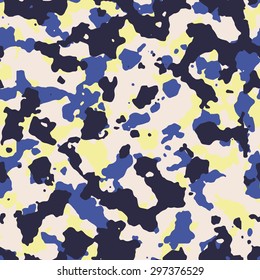 Seamless fashion yellow and purple camouflage pattern vector