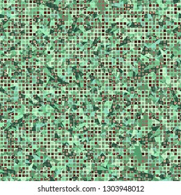 Seamless fashionable camouflage. The foreground consists of rows of small squares.
The background consists of acute-angled figures. Editable.