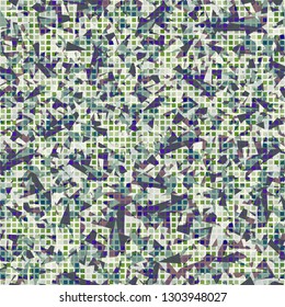 Seamless fashionable camouflage. The foreground consists of rows of small squares.
The background consists of acute-angled figures. Editable.
