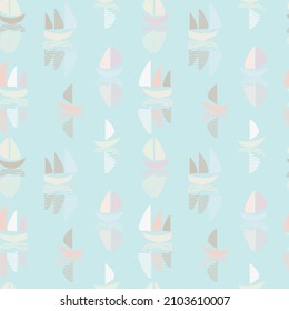 Seamless fashionable pattern in  see boats. Shabby chic background for swimsuit, textile, wallpaper, print, gift wrap, scrapbooking, decoupage.