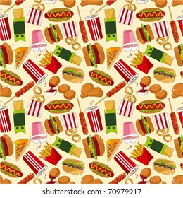 Seamless Fast Food Pattern