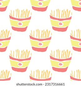 Seamless fast food pattern. fast food background