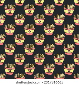 Seamless fast food pattern. fast food background