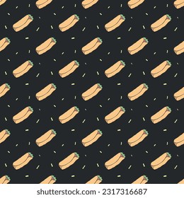 Seamless fast food pattern. fast food background