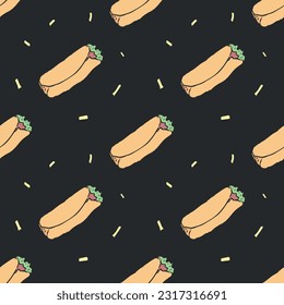 Seamless fast food pattern. fast food background
