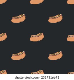 Seamless fast food pattern. fast food background