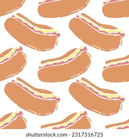 Seamless fast food pattern. fast food background