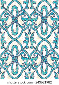 Seamless Faux Ceramic Artwork Background Pattern