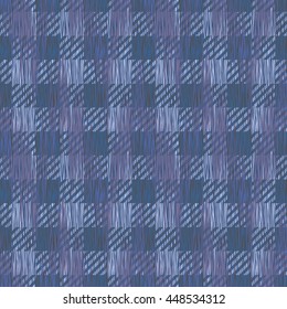 Seamless faux fabric checkered pattern background tile