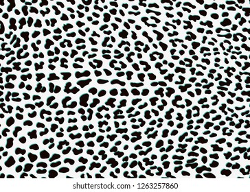 Seamless Faux Leopard Skin Pattern with black and spots and green shadow. Vector illustration animal repeat surface pattern.fashion design pattern