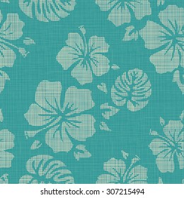 Seamless Faux Linen Hawaiian Background Pattern