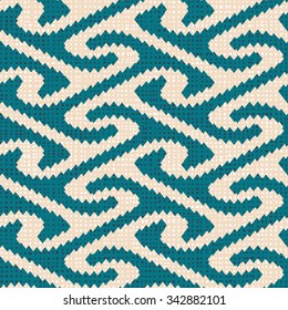 Seamless Faux Textile Modified Fret Pattern