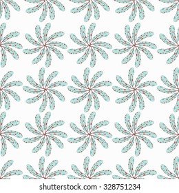 Seamless feather flower pattern background. Endless colorful texture