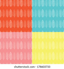 Seamless feather pattern background. Endless colorful texture.