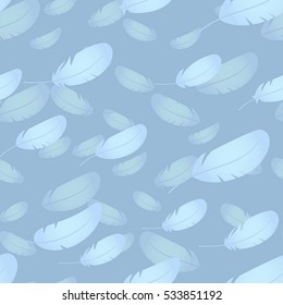 Seamless Feather Pattern. Vector Illustration