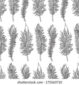 Seamless feather texture pattern background.