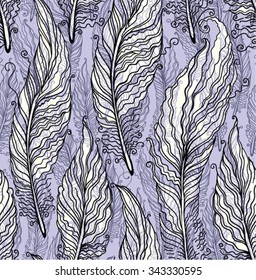 Seamless feathers pattern.