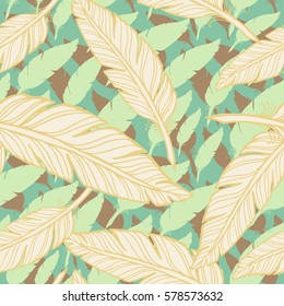 Seamless feathers pattern. Hand drawn background. Eps-8