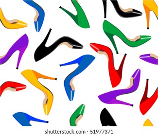 Seamless female shoes background