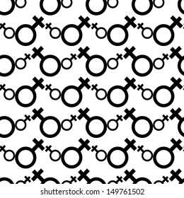 Seamless Female Symbol Pattern Background Vector