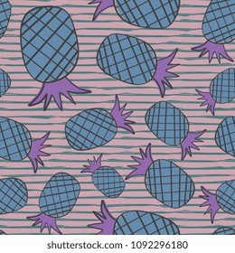 Seamless feminine color pineapple pattern