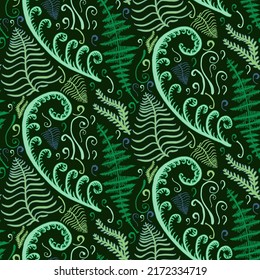 Seamless fern leaf pattern. Vector illustration. fern leaves pattern