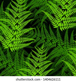 Seamless fern leaves pattern, vector background