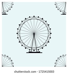 Seamless Ferris wheel Vector Icon. 