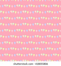 Seamless Festival Flags Pattern.