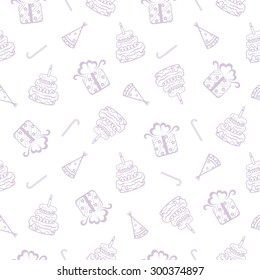 Seamless festive background, theme birthday, vector illustration