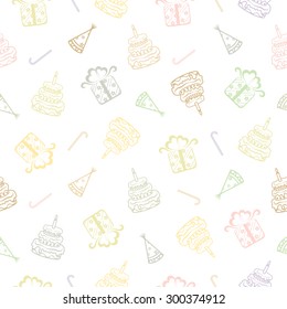 Seamless festive background, theme birthday, vector illustration