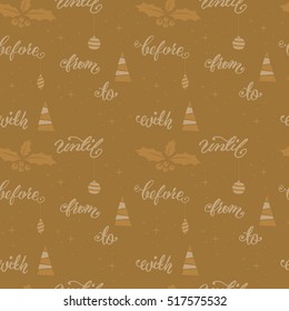 Seamless festive Christmas golden pattern