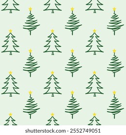 Padrão de árvore de Natal festivo sem costura - Perfeito para desenhos de férias e papel de embrulho