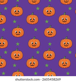 A seamless festive Halloween pattern featuring a funny pumpkin, perfect for adding a playful and spirited touch to your holiday-themed designs.






