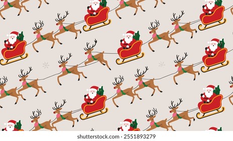 Seamless festive holiday background pattern with colorful Christmas ornaments
