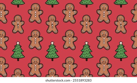 Seamless festive holiday background pattern with colorful Christmas ornaments