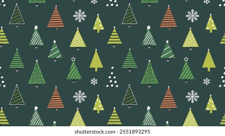 Padrão de fundo de feriado festivo contínuo com ornamentos de Natal coloridos