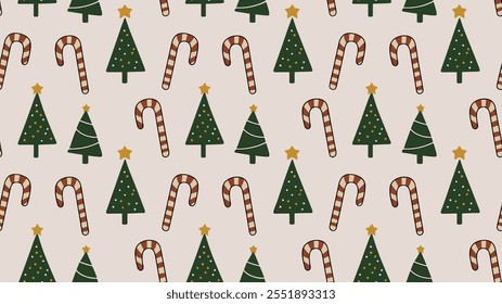 Seamless festive holiday background pattern with colorful Christmas ornaments