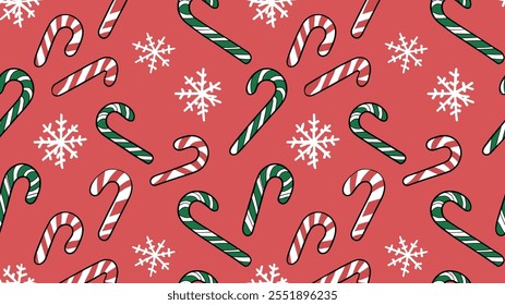 Seamless festive holiday background pattern with colorful Christmas ornaments
