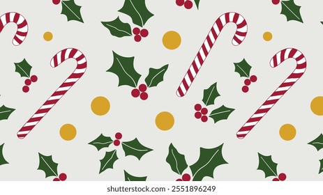 Seamless festive holiday background pattern with colorful Christmas ornaments