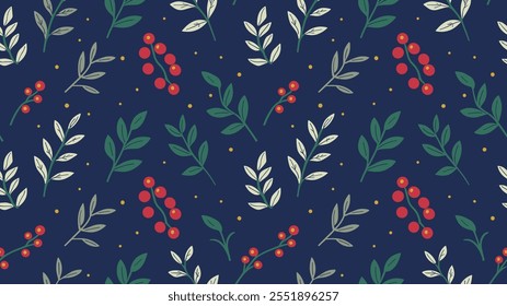 Seamless festive holiday background pattern with colorful Christmas ornaments