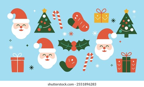 Seamless festive holiday background pattern with colorful Christmas ornaments