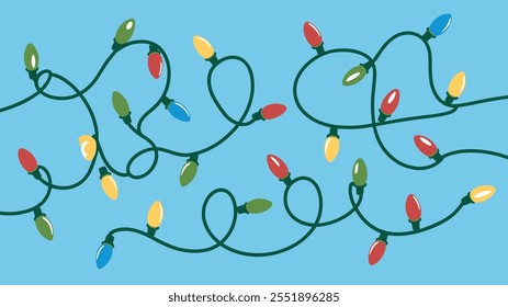 Seamless festive holiday background pattern with colorful Christmas ornaments