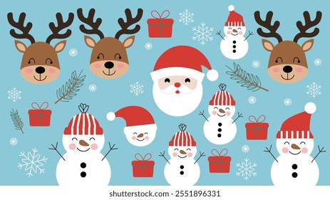 Seamless festive holiday background pattern with colorful Christmas ornaments