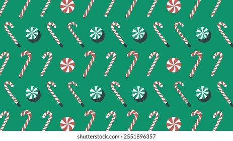 Seamless festive holiday background pattern with colorful Christmas ornaments