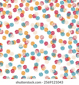 Seamless festive holiday pattern birthday party New Year Christmas with confetti vector illustration print wallpaper for fabric, pack, paper ets 